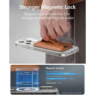 Wallet Magsafe Leather Grip Esr - Caramel Brown